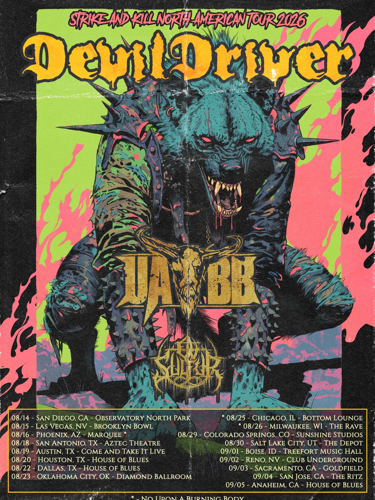 Upon A Burning Body Rise of the Bull Tour Poster 2026